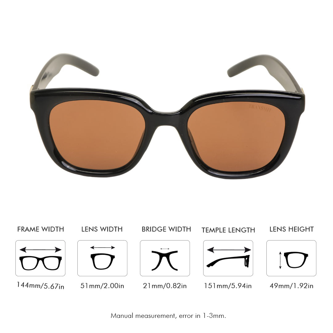 TRANSMIT - Black & Orange - Rectangle - UV Protected Sunglass - TMS182