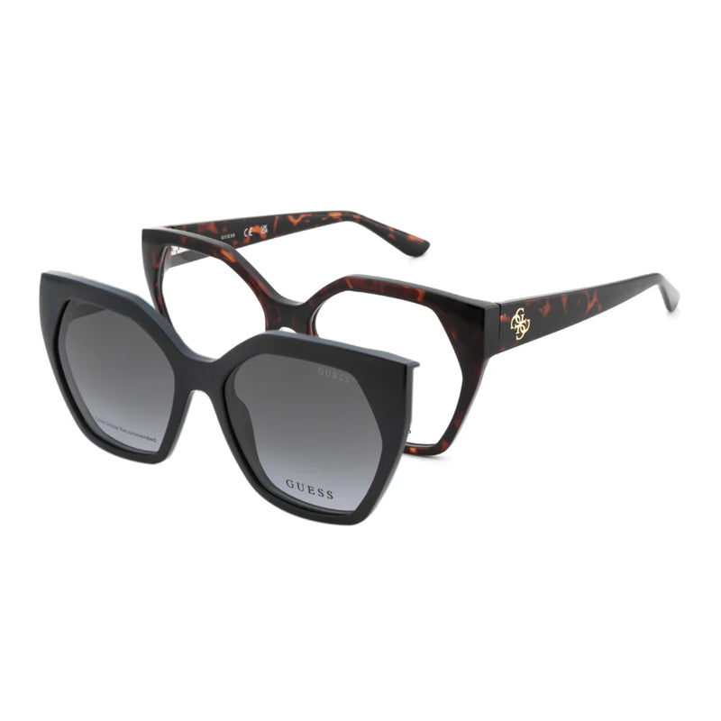 GUESS 50222 Clip On 052 -  Female Frame Plastic Butterfly Dark Brown With Grey Standard Lenses   56-17-140  - 7990 04 Akshar Optical