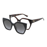 GUESS 50222 Clip On 052 -  Female Frame Plastic Butterfly Dark Brown With Grey Standard Lenses   56-17-140  - 7990 04 Akshar Optical