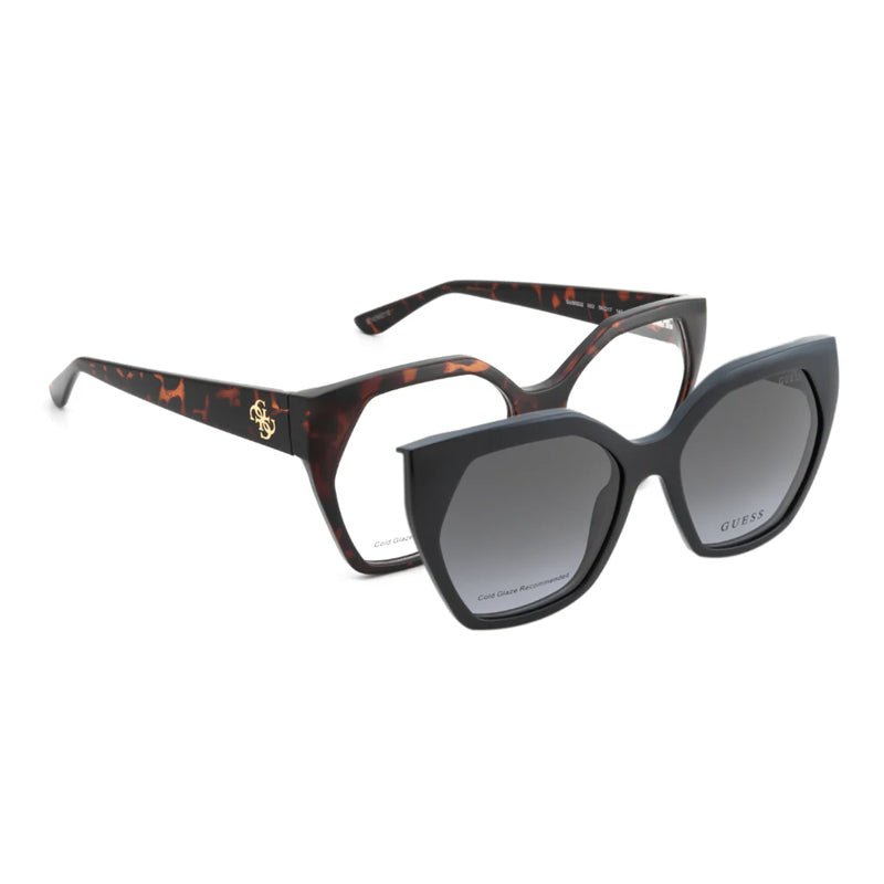 GUESS 50222 Clip On 052 -  Female Frame Plastic Butterfly Dark Brown With Grey Standard Lenses   56-17-140  - 7990 04 Akshar Optical