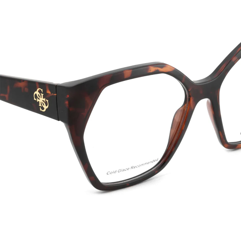 GUESS 50222 Clip On 052 -  Female Frame Plastic Butterfly Dark Brown With Grey Standard Lenses   56-17-140  - 7990 04 Akshar Optical