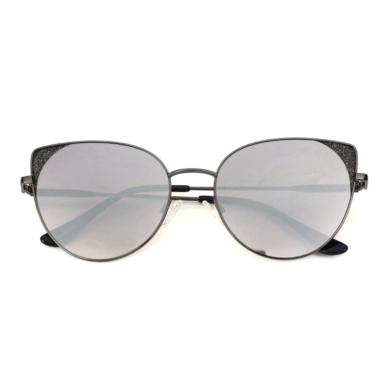 TRANSMIT Transmit-M9013-C3-gunmental-black-silver-gliter-metal-cateye-women-56-17-141-sunglass-001 Akshar Optical