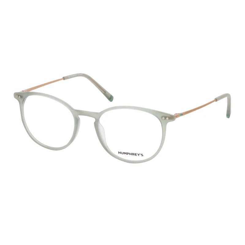 HUMPHREY 581066-MWTGR-green-transparent-gold-clear-full-rim-round-fiber-metal-eyeglass-47-17-140-5690-001 Akshar Optical