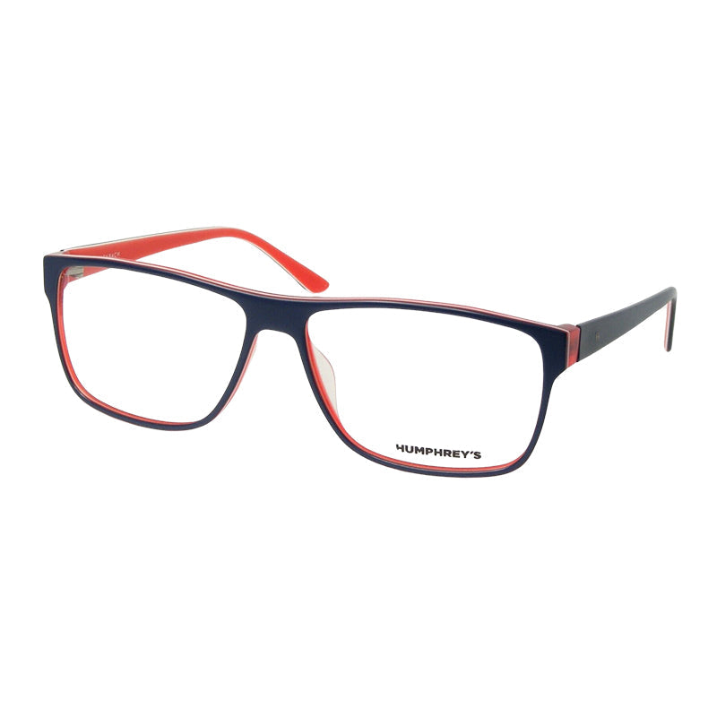HUMPHREY 583063-70-matt-blue-red-clear-full-rim-rectangle-fiber-eyeglass-57-14-145-4990-002 Akshar Optical