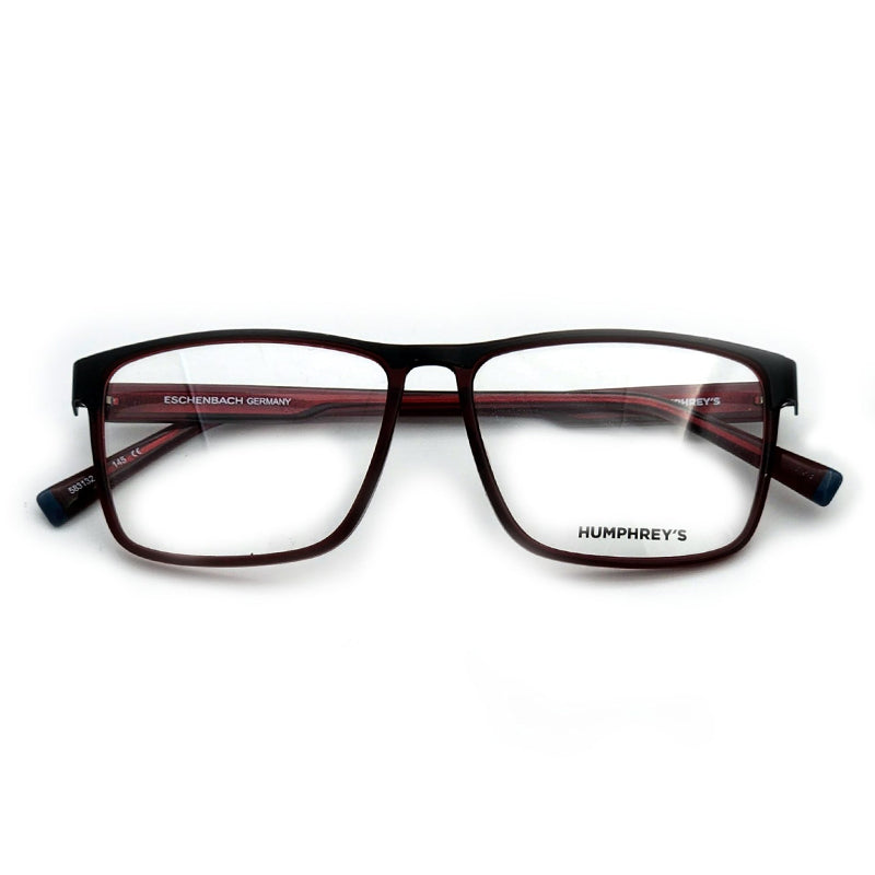 HUMPHREY 583132-wine-clear-full-rim-rectangle-acetate-eyeglasses-55-14-145 Akshar Optical