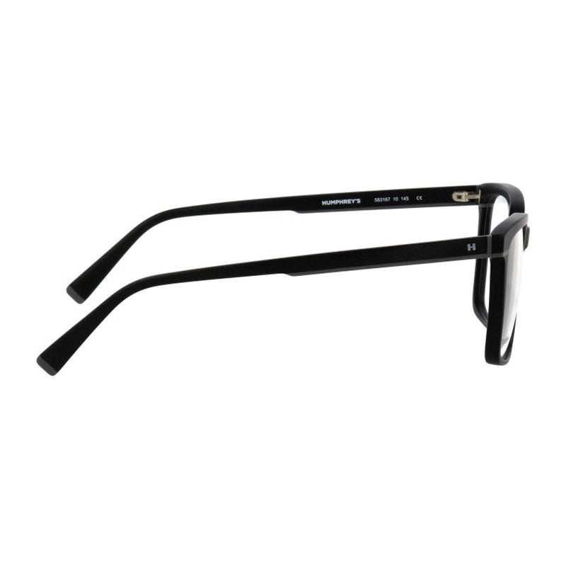 HUMPHREY 583167-10-matt-black-clear-full-rim-square-acetate-eyeglass-56-17-145-7690-003 Akshar Optical